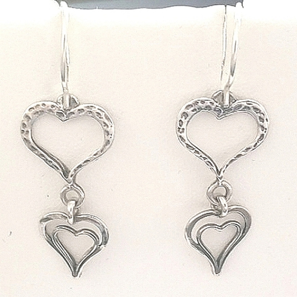 Silpada 925 “Spread the Love” Triple Heart Earrings